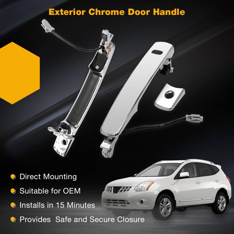 Gledewen Exterior Door Handle Front Left Driver Side | Smart Entry Keyless | Replacement for 2003-2008 Infiniti FX35 FX45 2003-2007 Nissan Murano 2008-2009 Nissan Rogue | Replaces# 80640-CB01A, 82645-CA000 - Image 3